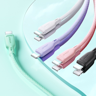 Joyroom Multi-Color Series SA34-AC6 USB-A / USB-C Cable 100W Fast Transfer 1m - Purple 10