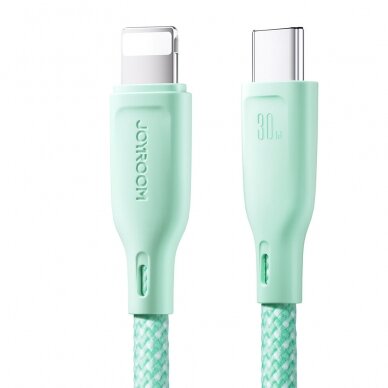 Joyroom Multi-Color Series SA34-CC3 USB-C / USB-C Cable 60W Fast Transfer 1m - Green 7