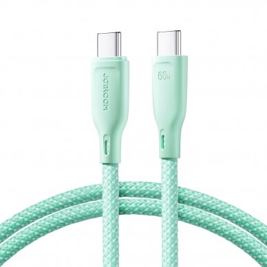 Joyroom Multi-Color Series SA34-CC3 USB-C / USB-C Cable 60W Fast Transfer 1m - Green