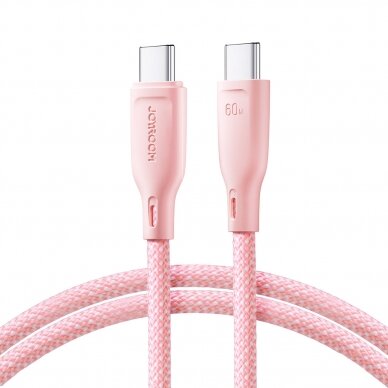 Joyroom Multi-Color Series SA34-CC3 USB-C / USB-C Cable 60W Fast Transfer 1m - Pink