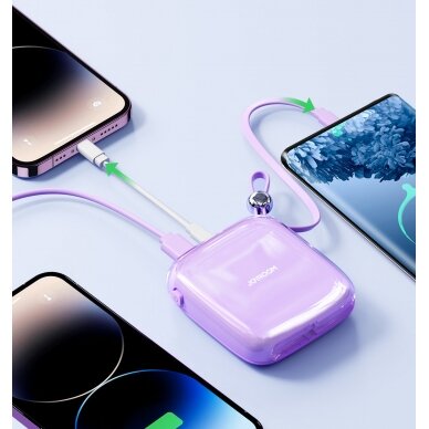 Joyroom powerbank 10000mAh Jelly Series 22.5W with built-in USB C cable Violetinis (JR-L002) 9