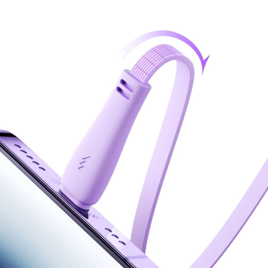 Joyroom S-A40 Colorful Series 3in1 retractable Kabelis USB-A to USB-C / Lightning / microUSB 1m - violetinis 1