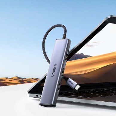 Jungčių Daugintuvas Ugreen USB Type C - 4x USB 3.2 Gen 1 Hub Sidabrinis (CM473 20841) UGLX912 3