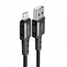 Kabelis Acefast MFI USB - Lightning 1.2m, 2.4A Juodas (C1-02)