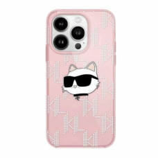 Karl Lagerfeld IML Choupette Head  Monogram dėklas iPhone 11 / Xr - Rožinis