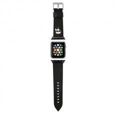 Karl Lagerfeld KLAWMOKHK Apple Watch Apyrankė 38/40 / 41mm Juodas Apyrankė Saffiano Karl Heads