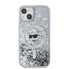 Karl Lagerfeld Liquid Glitter Choupette Head MagSafe dėklas iPhone 11 / Xr - Permatomas