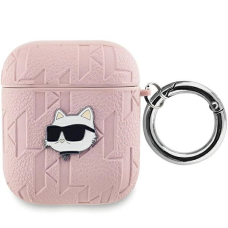 Karl Lagerfeld Monogram Choupette Head dėklas AirPods 1 / 2 - Rožinis