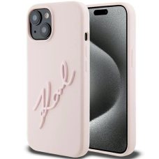 Karl Lagerfeld Silicone Karl Script dėklas skirtas iPhone 15 - Rožinis