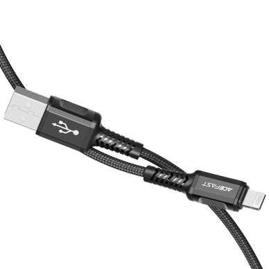 Kabelis Acefast MFI USB - Lightning 1.2m, 2.4A Juodas (C1-02) 2