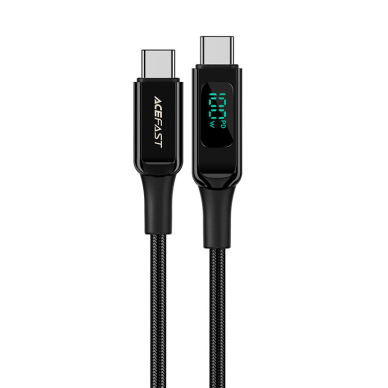 Akcija! Kabelis Acefast USB Type C - USB Type C 2m, Juodas (C6-03)