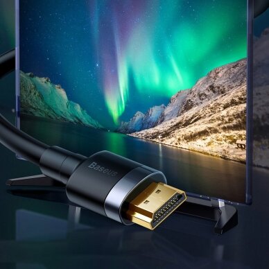 Kabelis Baseus Cafule HDMI 2.0 4K 60 Hz 3D 18 Gbps 2 m juodas (CADKLF-F01) 7