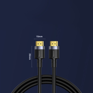 Kabelis Baseus Cafule HDMI 2.0 4K 60 Hz 3D 18 Gbps 3 m juodas 13