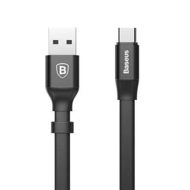 Kabelis Baseus Nimble Flat Portable Usb / Usb-C Cable 2A 0,23M Juodas 1