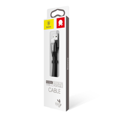 Kabelis Baseus Nimble Flat Portable Usb / Usb-C Cable 2A 0,23M Juodas 14