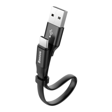 Kabelis Baseus Nimble Flat Portable Usb / Usb-C Cable 2A 0,23M Juodas