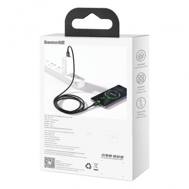 Kabelis Baseus Superior USB - USB Typ C 66 W (11 V / 6 A) 2 m Juodas (CATYS-A01) 5