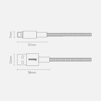 Kabelis Baseus Tungsten USB - Lightning 2,4 A 2 m Juodas (CALWJ-A01) 15