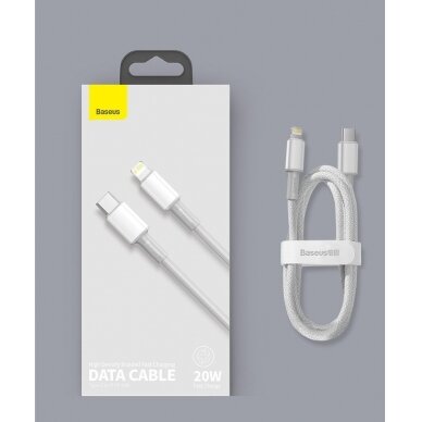 Kabelis Baseus usb Type C - Lightning cable Power Delivery fast charge 20 W 1 m baltas (CATLGD-02) UGLX912 21