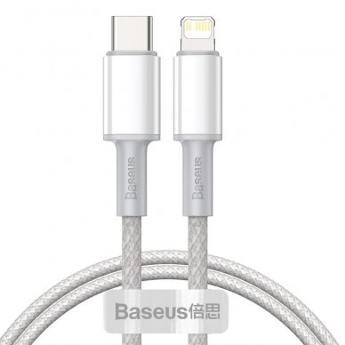 Kabelis Baseus usb Type C - Lightning cable Power Delivery fast charge 20 W 1 m baltas (CATLGD-02) UGLX912