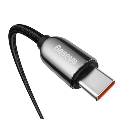 Kabelis su ekranu Baseus USB Type C - USB Type C 100W (20V / 5A) Power Delivery 2m Juodas (CATSK-C01) 2