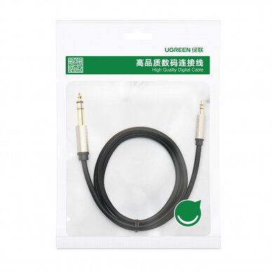 Kabelis Ugreen audio cable TRS mini jack 3.5mm - jack 6.35mm 2m Pilkas 4