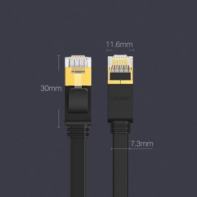 Kabelis Ugreen Ethernet patch cord U/FTP Cat. 7 10Gb/s flat 0.5m Juodas (NW106) 18