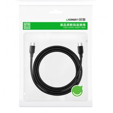 Kabelis Ugreen USB Type C 3A 1m Juodas (US286) 5