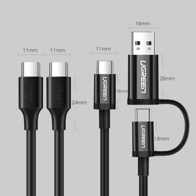 Kabelis Ugreen USB Type C 3A 2m Juodas (US286) 20