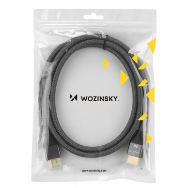 Kabelis Wozinsky HDMI 2.1 8K 60 Hz 48 Gbps / 4K 120 Hz / 2K 144 Hz 1m Pilkas (WHDMI-10) 4