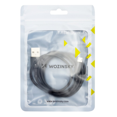 Kabelis Wozinsky USB - microUSB 2,4A 1m Juodas (WUC-M1B) 8