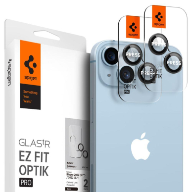 Kameros apsauga Spigen OPTIK.TR 2-PACK IPHONE 14/14 PLUS Juoda