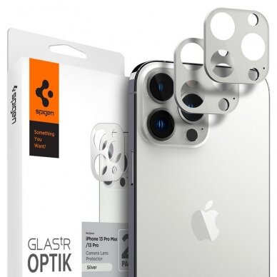 KAMEROS APSAUGA SPIGEN OPTIK.TR IPHONE 13 PRO / 13 PRO MAX SILVER