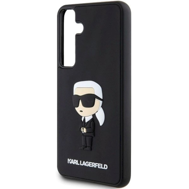 Karl Lagerfeld 3D Rubber Ikonik dėklas Samsung Galaxy S24 - Juodas 5