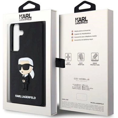 Karl Lagerfeld 3D Rubber Ikonik dėklas Samsung Galaxy S24 - Juodas 7