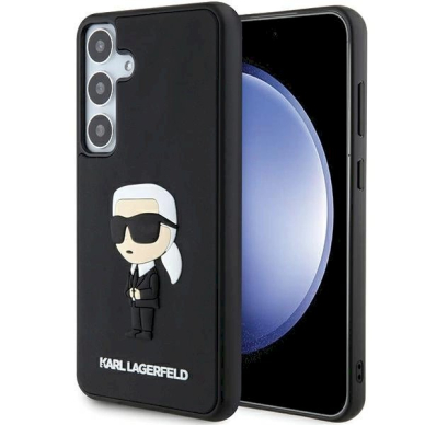 Karl Lagerfeld 3D Rubber Ikonik dėklas Samsung Galaxy S24 - Juodas