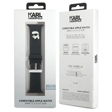 Karl Lagerfeld 3D Rubber Karl Head Apyrankė Apple Watch 42/44/45/49mm - Juodas 3