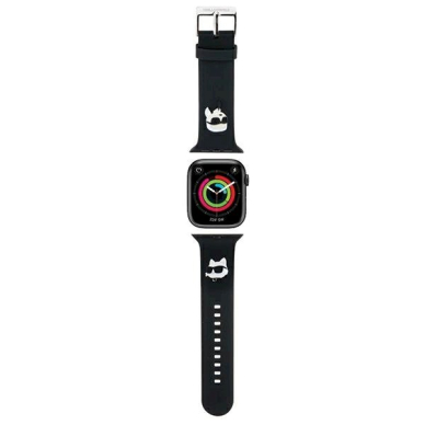 Karl Lagerfeld 3D Rubber Karl&Choupette Heads Apyrankė Apple Watch 42/44/45/49mm - Juodas