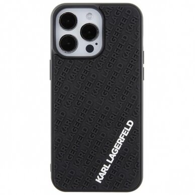 Karl Lagerfeld 3D Rubber Multi Logo case for iPhone 15 Pro Max - black 2