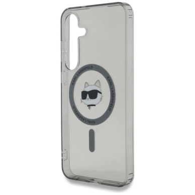 Karl Lagerfeld Button Choupette Head Printed Logo MagSafe Samsung Galaxy S25 Dėklas Juodas 5