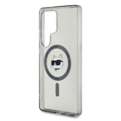 Karl Lagerfeld Button Choupette Head Printed Logo MagSafe Samsung Galaxy S25 Ultra Dėklas Juodas 5