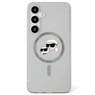 Karl Lagerfeld Button Karl  Choupette Heads Printed Logo MagSafe Samsung Galaxy S25 Plus Dėklas Juodas