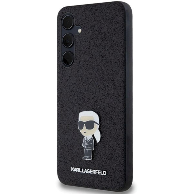 Karl Lagerfeld Fixed Glitter Ikonik Logo Metal Pin dėklas Samsung Galaxy A35 - Juodas 1