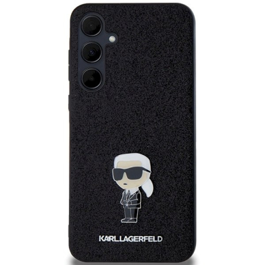 Karl Lagerfeld Fixed Glitter Ikonik Logo Metal Pin dėklas Samsung Galaxy A35 - Juodas 2