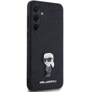 Karl Lagerfeld Fixed Glitter Ikonik Logo Metal Pin dėklas Samsung Galaxy A35 - Juodas 3