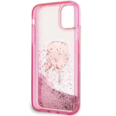 Karl Lagerfeld Glitter Karl Head iPhone 11/XR Case - rožinis 5