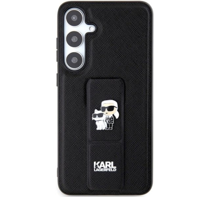 Karl Lagerfeld Gripstand Saffiano Karl Choupette Pins dėklas Samsung Galaxy S24 - Juodas 2