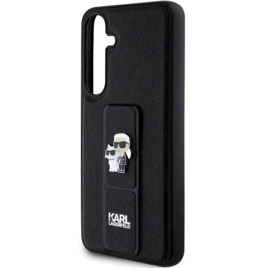 Karl Lagerfeld Gripstand Saffiano Karl Choupette Pins dėklas Samsung Galaxy S24 - Juodas 5