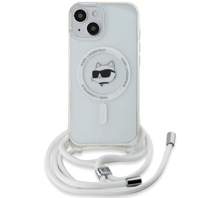 Karl Lagerfeld IML Choupette Head  Cord MagSafe dėklas iPhone 13 / 14 / 15 - Permatomas 1