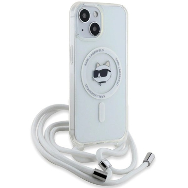 Karl Lagerfeld IML Choupette Head  Cord MagSafe dėklas iPhone 14 / 13 / 15 - Permatomas 2